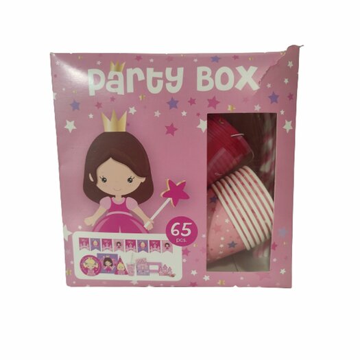 Party Box Prinsessen Roze Feest Set 65 Stuks Slinger Bekers