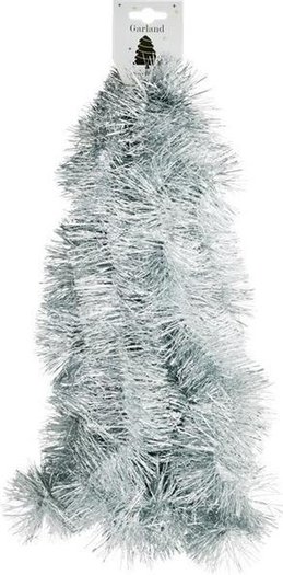 Bedrijf voetstuk draagbaar Kerstslinger - Zilver - Kunststof - 270 cm - 2 stuks - Feest - Kerst -  Slinger - Kerstboom - Versiering - Red Hart | All You Need Is Low Prices