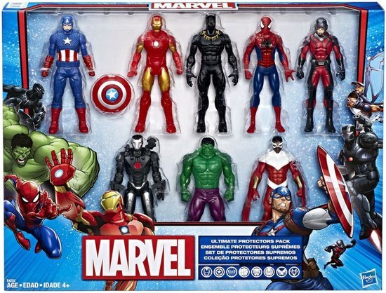 Marvel Superhelden Set - Actie figuur EndGame - Kunststof - Spiderman / Hulk / Ant man / Iron man / Falcon / Captain America / War Machine / Black Panther - Set van 8 - Red Hart | All You Need Is Low