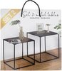 Set van 2 Bijzettafeltjes JUNIOR - Zwart - Metaal - 34 x 34 x 37 cm / 38 x 38 x 41 cm