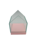 Theelichthouder huisje FLEEK - Roze - Glas - 12 x 12 cm