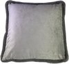 Sierkussen / Kussenhoes NADINE - Fluweel - Grijs - Polyester - 45 x 45 cm
