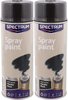 Spuitbusverf - Metallic Black Hoogglans - Meubelspray - Lakspray - Spuitverf - Sneldrogend - Acrylaat lak - Set van 2 (2x 400 m
