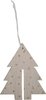 Kersthangers - Houten kerstboom - Hout - 11 cm - Set van 5 hangers - kerstboom hangers met glitters - Houten schijf