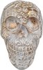 Decoratief beeld Skull - Doodshoofd - Wit / Goud - Kunststof - Halloween - 12 x 13 x 9 cm