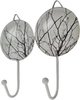 Ophanghaakje - Haakje - Takken - Deurhaakje - Kapstok Haakje - Wit - Metaal / Glas - Set van 2