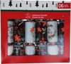 Christmas Crackers - Party Crackers - Mini Kerstmis Spel - Kerstspel - Wie ben ik - Kerst Musthave - Bordeaux / Wit - Set van 6