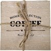 Houten Onderzetters COFFEE - Bruin - Hout - Anti Slip - Vierkant - 10 x 10 cm - Set van 4