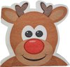 Kerst Servetten Rendier Rudolph - Bruin / Rood - Papier - Vormservetten - 16 x 16 cm - 12 stuks