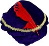 Pietenmuts met Veer - Paars / Goud - Fluweel / Polyester - Kindermaat - One Size - Sinterklaas - Feestdagen