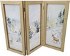 Houten raamscherm Landschap - Kerst / Winter - Raamornament Hert - Raam decoratie - Wit / Hout - 54,5 x 1,50 x 40 cm