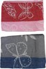 Theedoek JAIREY met Vlinder patroon - Roze / Donkerblauw - Set van 2 - Katoen - 50 x 70 cm