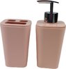 Tandenborstelhouder en zeepdispenser ZODIAC - Roze - Kunststof