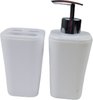 Tandenborstelhouder en zeepdispenser ZODIAC - Wit - Kunststof