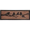 XL Deurmat Vogeltjes SJAAK - Zwart / Bruin - Rubber / Kokos - 75 x 25 cm - Mat - Decoratie