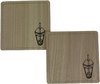 Onderzetters STEN - Milkshake patroon - Vierkant - Zwart / Bruin - Hout - 9 x 9 cm - Set van 2