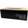 Moderne Tissuebox / Tissuehouder PARKER - Strak Design - Zwart - Hout - 25 x 14 x 9 cm
