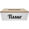 Moderne Tissuebox / Tissuehouder JACKLYN - Strak Design - Wit / Zwart / Lichtbruin - Hout - 25 x 14 x 9 cm