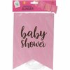 Baby Shower Vlaggenlijn - Slinger - Roze - Babyshower - Gender Reveal - Stevig Papier - Herbruikbaar - 4 Meter