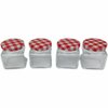 Mini weckpotjes - Rood / Transparant - Glas / Metaal - 5 x 5 x 6 cm - 4 Stuks - Jampot - Weckpot - Weckpotje - Weck - Pot