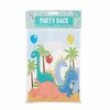 Papieren uitdeelzakjes met Dino print - Blauw / Multicolor - Papier - 10 stuks - Feestzakjes - Party bags
