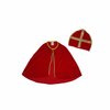 Sinterklaas set met mijter en cape - Rood / Goud - Polyester - Kindermaat - One Size - Sinterklaas - Feestdagen 
