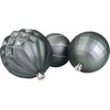  3D Kerstballen - Antraciet - Kunststof - ⌀ 7 cm - Assorti