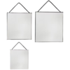 Hangspiegel PABLO Met Metalen Ketting - Zwart - Metaal / Glas - Ca 20 / 30 / 35 cm - Vierkant - Set van 3 spiegels1