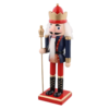 Kersthanger Notenkraker - Rood / Zwart / Goud - Hout - 3.5 x 3.5 x 13 cm - Set van 2 - Assorti - Kerstdecoratie - Kerstpopetjes
