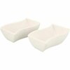 Serveer schaaltjes - Strak Design - Wit - Keramiek - Golfvormige Schaal - 8 x 13.5 cm - Set van 2
