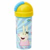 Drinkbeker Peppa Pig Schuifdeksel Met Rietje - Geel / Blauw - Kunststof - 410 ml - Waterfles - Fles - Bidon