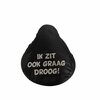 Zadelovertrek met tekst &#039;&#039;Ik zit ook graag droog&#039;&#039; - Zwart / Wit - PVC - Rekbaar - Zadelhoes - Fiet