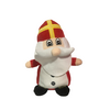 Zachte Sinterklaas Knuffel met grote snor en zwarte schoenen - Rood / Wit / Geel / Zwart - Pop - Polyester - 18 x 24 x 7 cm