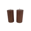 Kaarsen groot BAILEY - Brons - Set van 2 - 13 cm - Stompkaars