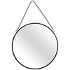 Hang spiegel SAINT BARTZ met metalen ketting Zwart 20 cm hangspiegel Industri&euml;le spiegel