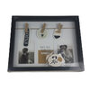Fotolijst /Deco Box Frame fotolijst met passe - partout MADELIEF met 3 knijpers - Horizontaal - Zwart - Hout / Glas -  3 X 5.5 
