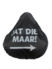  Zadelovertrek met tekst '' Jat die maar '' - Zwart / Wit - PVC - Rekbaar - Zadelhoes - Fietshoes -