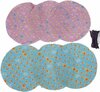 Jampotdoekjes - Set van 6 - Roze / Blauw - 18x18cm - Decoratie - Maken - Pannendoek - Onderzetter - Jampot - Bloemen
