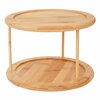 Luxe &eacute;tag&egrave;re Draaibaar 2 verdiepingen - Licht bruin/ Bamboe - &Oslash; 25,2 cm - H 18 cm - Decor - Serveerplank