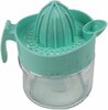 Sinaasappelpers SINNA - Turquoise / Transparant - Kunststof / Glas - ⌀ 8 x h 11,5 cm - Citruspers - Pers - Sinaasappel Pers -