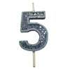  Taartkaarsje voor 5 jarige - Blauw / Glitter - Cijferkaars  - Taartkaars - verjaardag - cijfer kaars - Verjaardagskaars - Taar