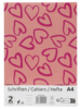 Schriften gelijnd A4 HEART- Roze - Papier  - 2 Stuks - 40 Pagina&#039;s - Schoolschrift - Schrift - Back To School - School - K
