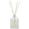 Geurstokjes met strik CITRUS &amp; SUNFLOWER - Transparant / Zilver - Glas / Hout - 280 ml - Huisparfum aroma diffuser