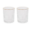 Whiskey - of Water glazen met gouden rand - Set van 2 - Transparant - 230 ml 