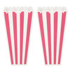 Popcorn bak herbruikbaar - Roze/ Wit - Kunststof - 9 x 9 x 19 cm - Set van 2 