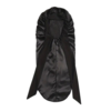 Lange satijnen Slaapmuts  MIDNIGHT WRAP- Zwart - Polyester - Onesize - Unisex - Haarbescherming - Lang haar - Vlechten - Droog 