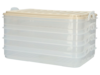 Vleeswarendoos met 4 lagen - 4 x 0.75 L - Taupe / Transparant - Kunststof - 15,5 x 23 x 12,5 cm - Beleg - Kaas2