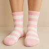Warme comfy sokken EEF - Roze / Wit - Kinder huissokken - Maat 23 / 30 - Set van 2 - Kerst - Winter