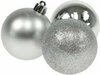 Kerstballen - Zilver - Mat / Glans / Glitter - Kerstversiering - Kunststof - Kerst - &Oslash; 6 cm - Set van 8 stuks
