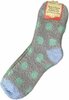 Super Soft huissokken STIP - Warme fluffy sokken - Grijs / Groen / Blauw - Maat 39 / 40 - 2 paar
